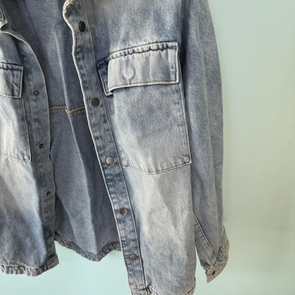 No Boundaries Men's Indigo Denim Vintage Wash Layering Shirt Jacket XS (30-32) - Picture 4 of 7